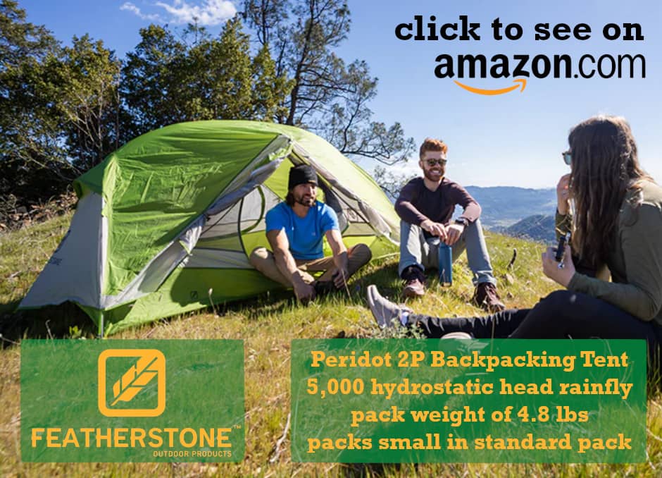 Featherstone Peridot 2 Person Backpacking Tent advertisement card